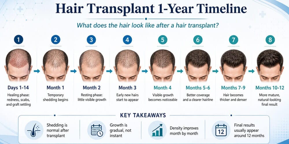 Wie sieht das Haar ein Jahr nach einer Haartransplantation aus?